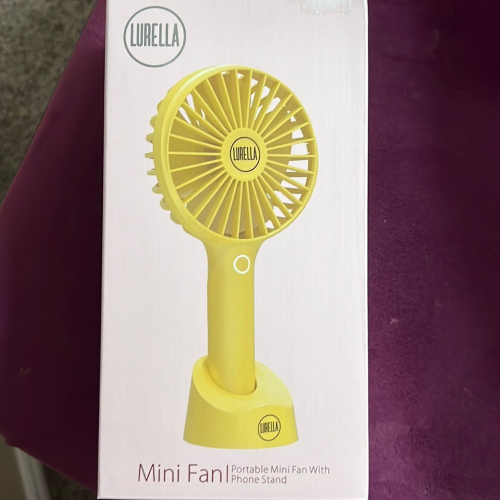 Lurella Mini Fan with phone stand- Brand New in box